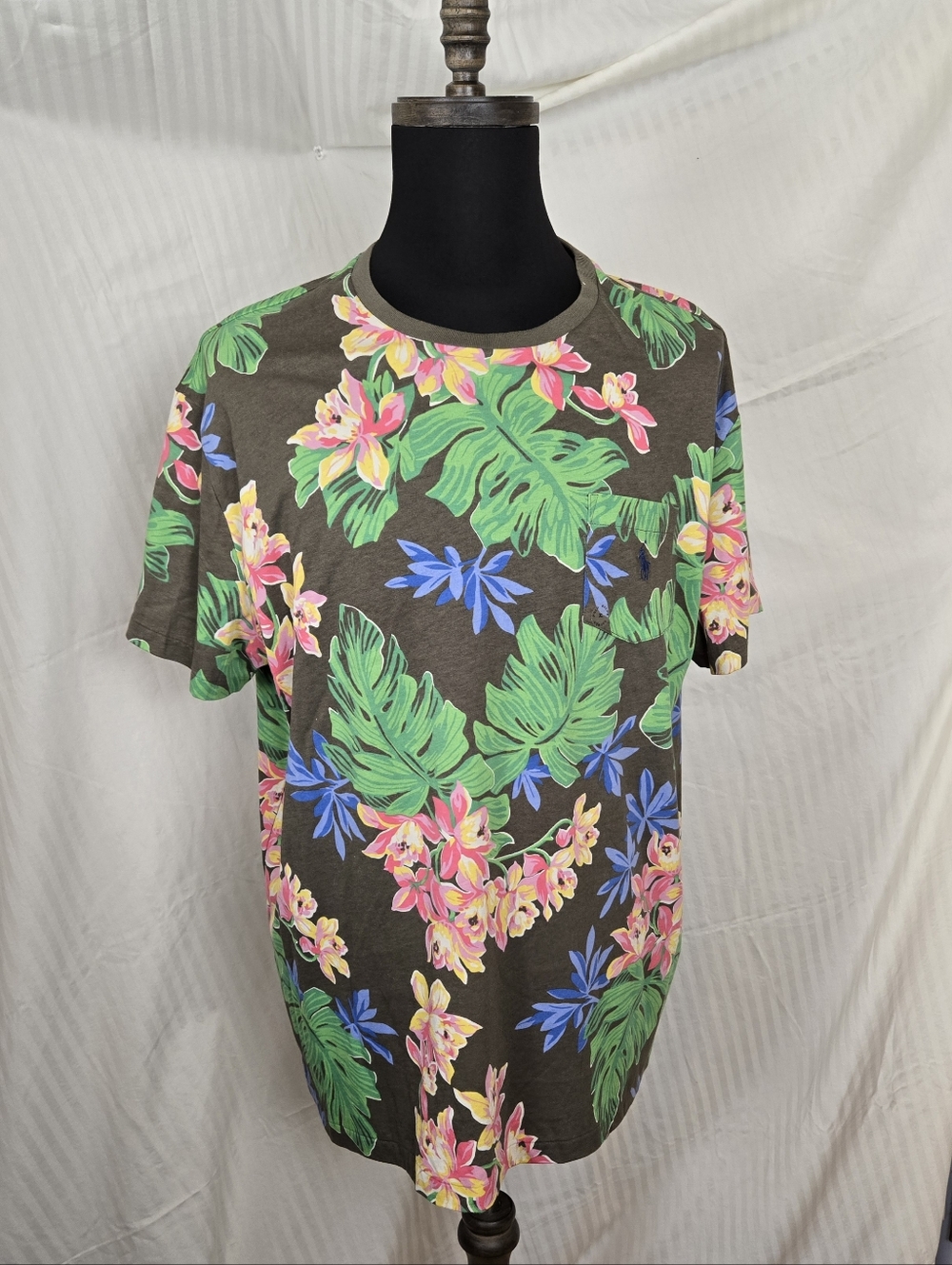 Ralph Lauren Tropical Floral Short Sleeve Tee - Brown, Green, Pink, Blue TA